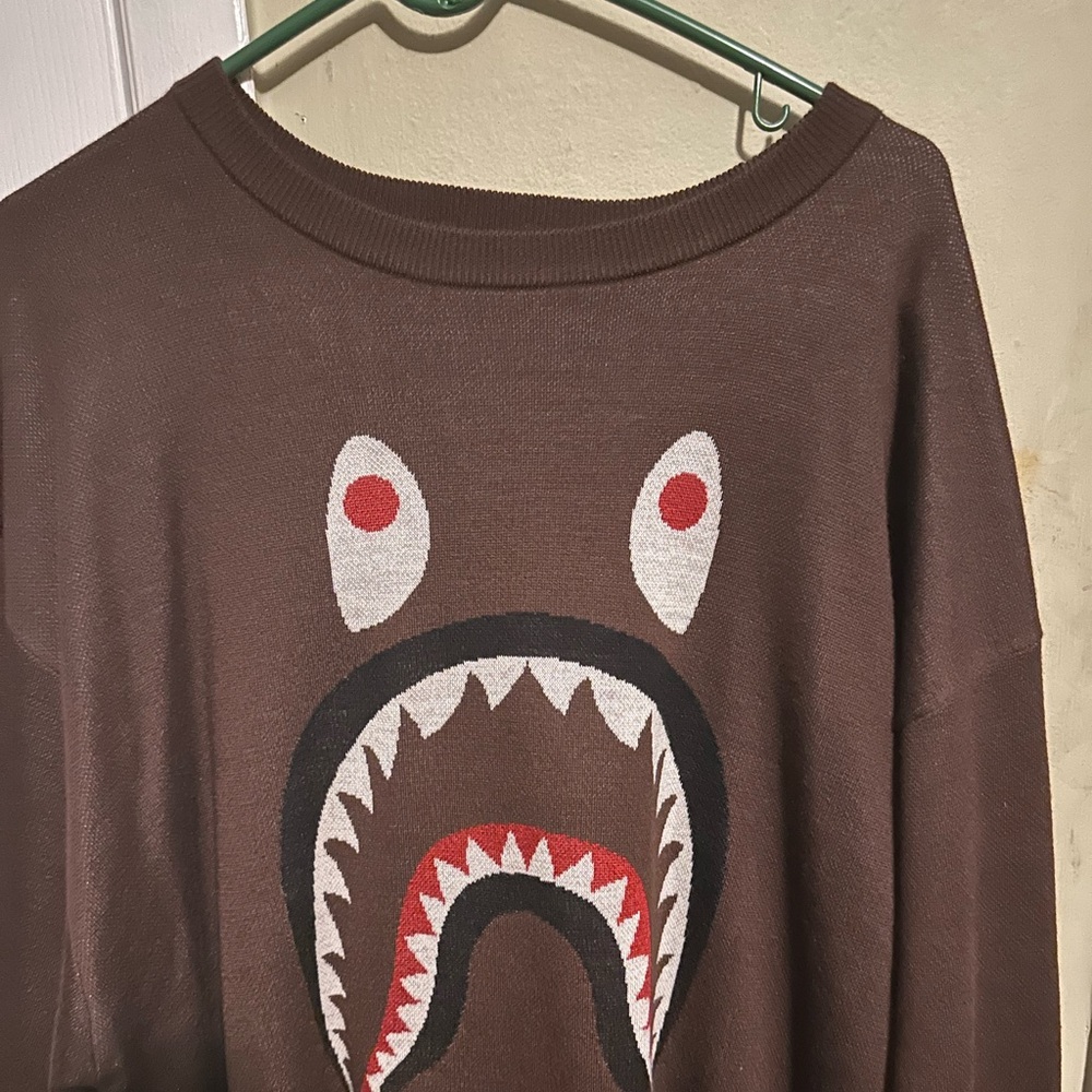 Brown Bape Shark Sweater